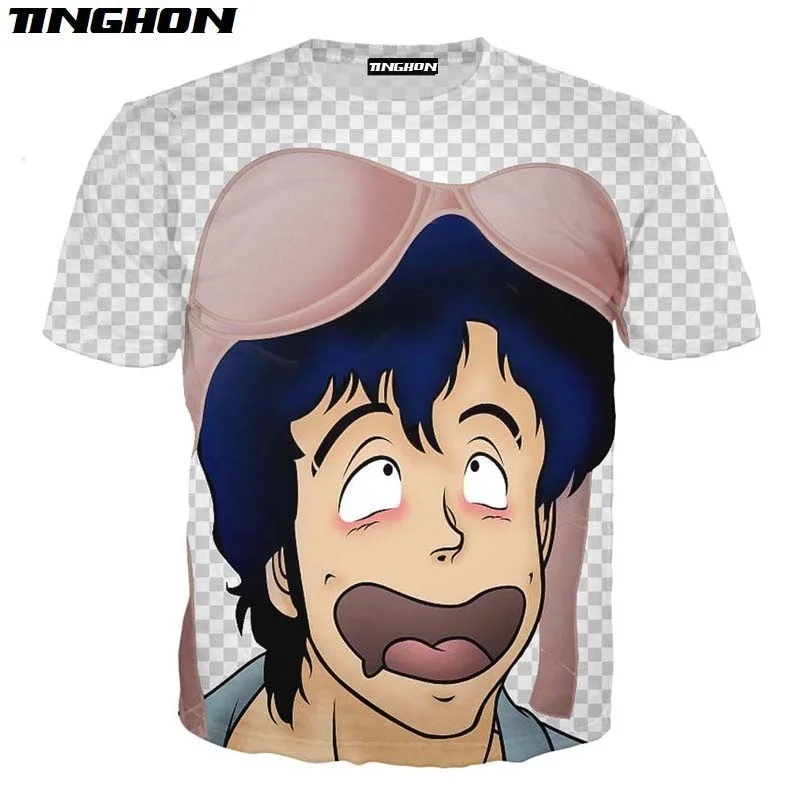 Женская летняя футболка с коротким рукавом в стиле аниме Город охотника | Мужская