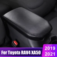 pu leather car interior armrests storage box cover trim decoration for toyota rav4 2019 2020 2021 rav 4 xa50 car accessories