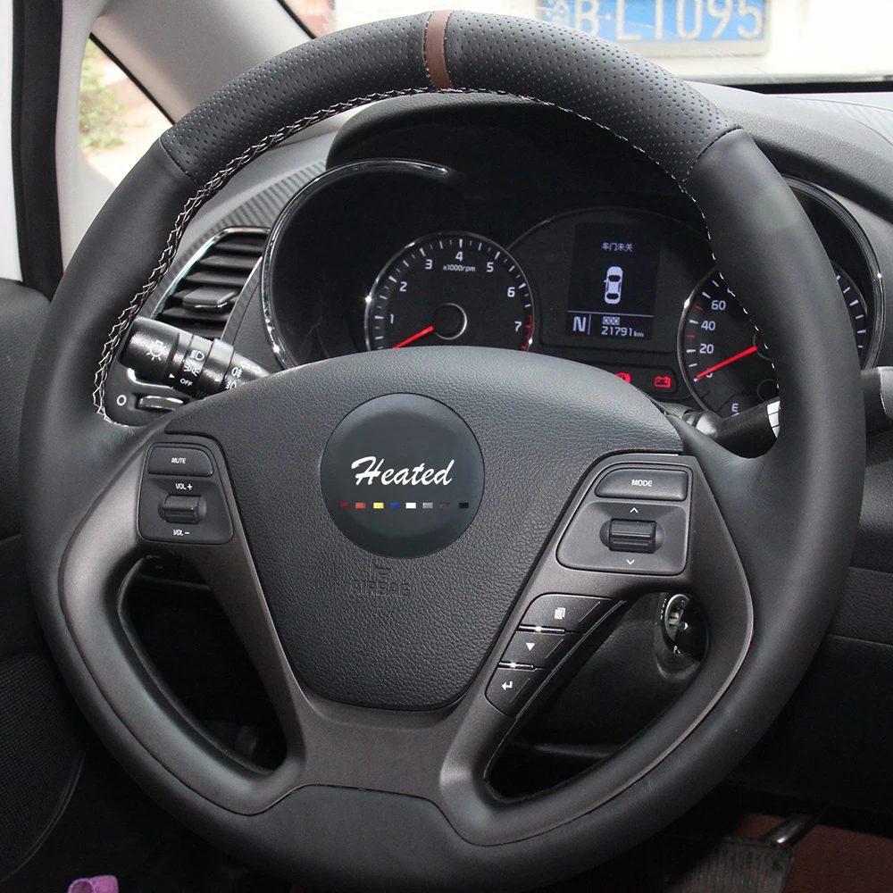 Натуральная Руль Обложка для Kia K3 2013 K2 РИО 2015 Ceed 2016 ceeɽ CERATO 2012-2017 -2017 Оплетка на