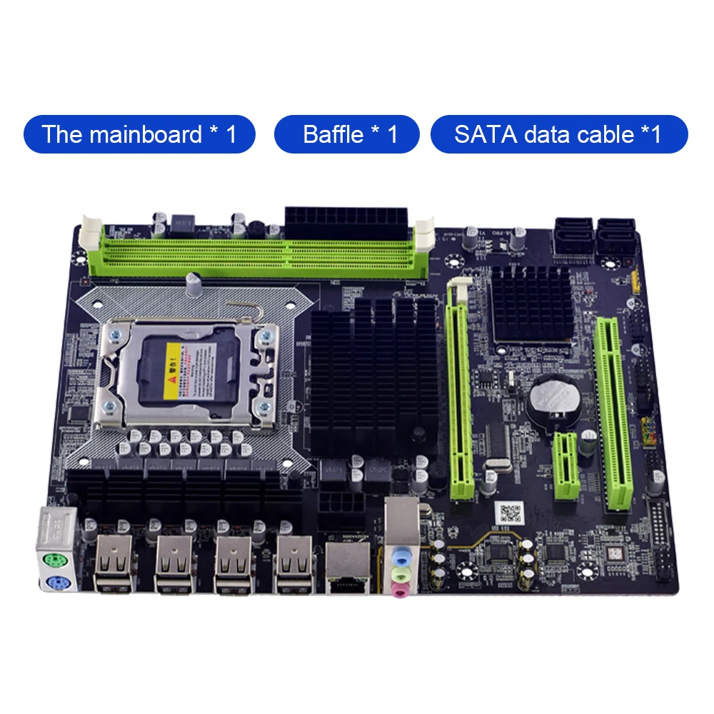 

X58 Motherboard LGA 1366 Socket USB2.0 DDR3 CPU PC Desktop Computer Gaming Motherboard For RX560 570 Graphics Card