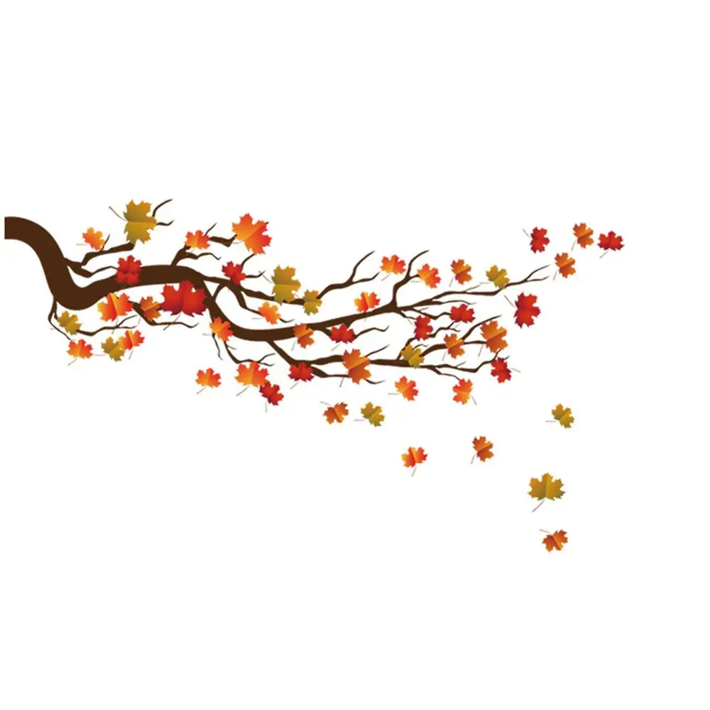 

Maple Leaf branches Wall Sticker bedroom living room sofa background decorations home wallpaper Mural individuality stickers