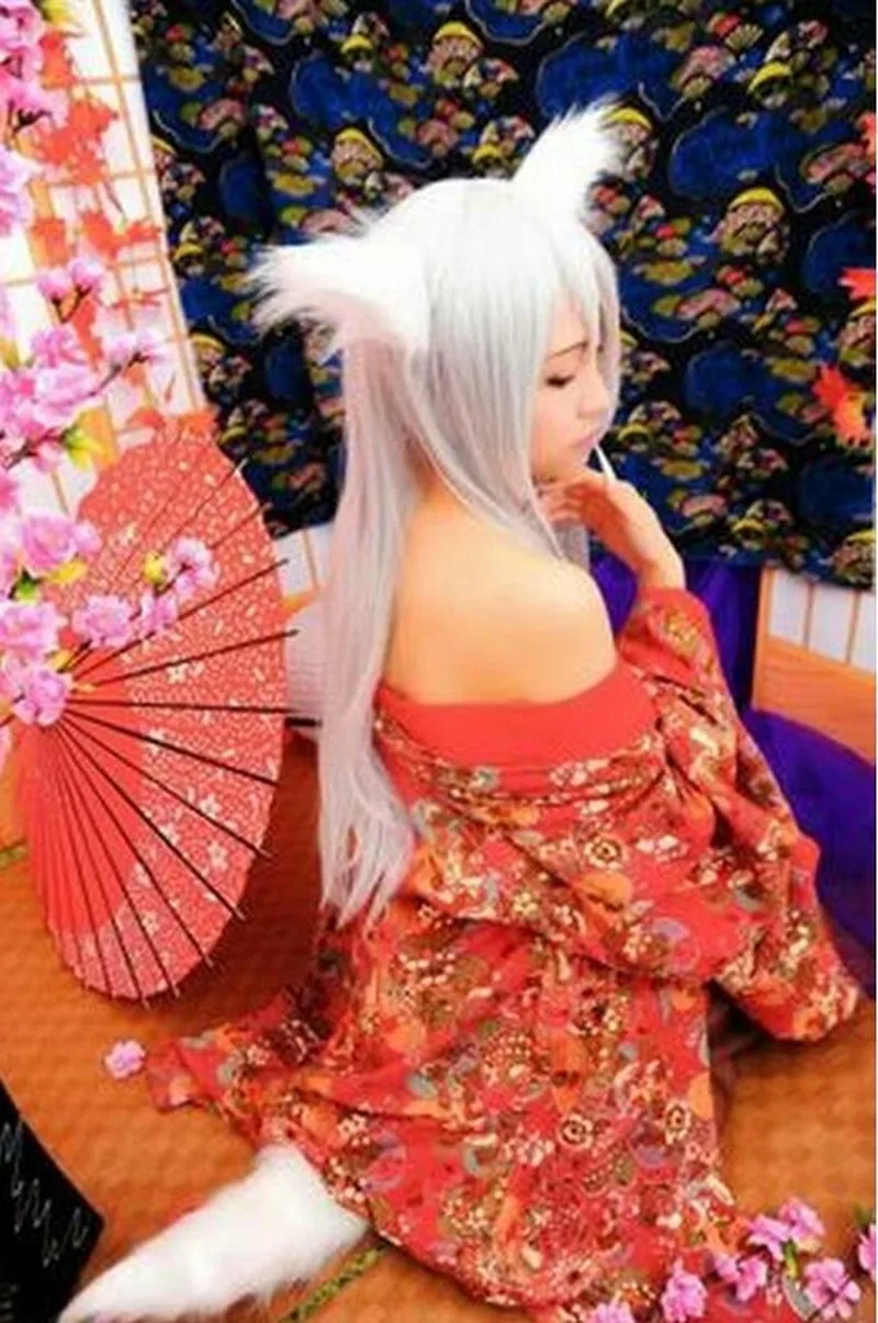 Аниме Косплей Реквизит лисы уши и хвост набор Спайс волк Холо плюшевые длинные