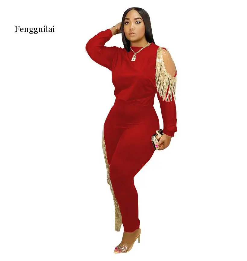 Новый осенне зимний женский комплект спортивный костюм с круглым вырезом и