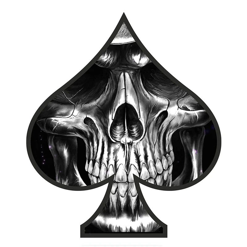 

Dawasaru Ace of Spades Skull Car Sticker Personality Decal Laptop Motorcycles Auto Accessories Decoration PVC,17cm*15cm