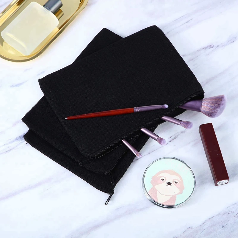 

16Pcs Blank Canvas Makeup Cosmetic Bags Pouch with Zipper with Canvas Zip Bags Canvas Pencil Pouch Canvas Makeup Bags