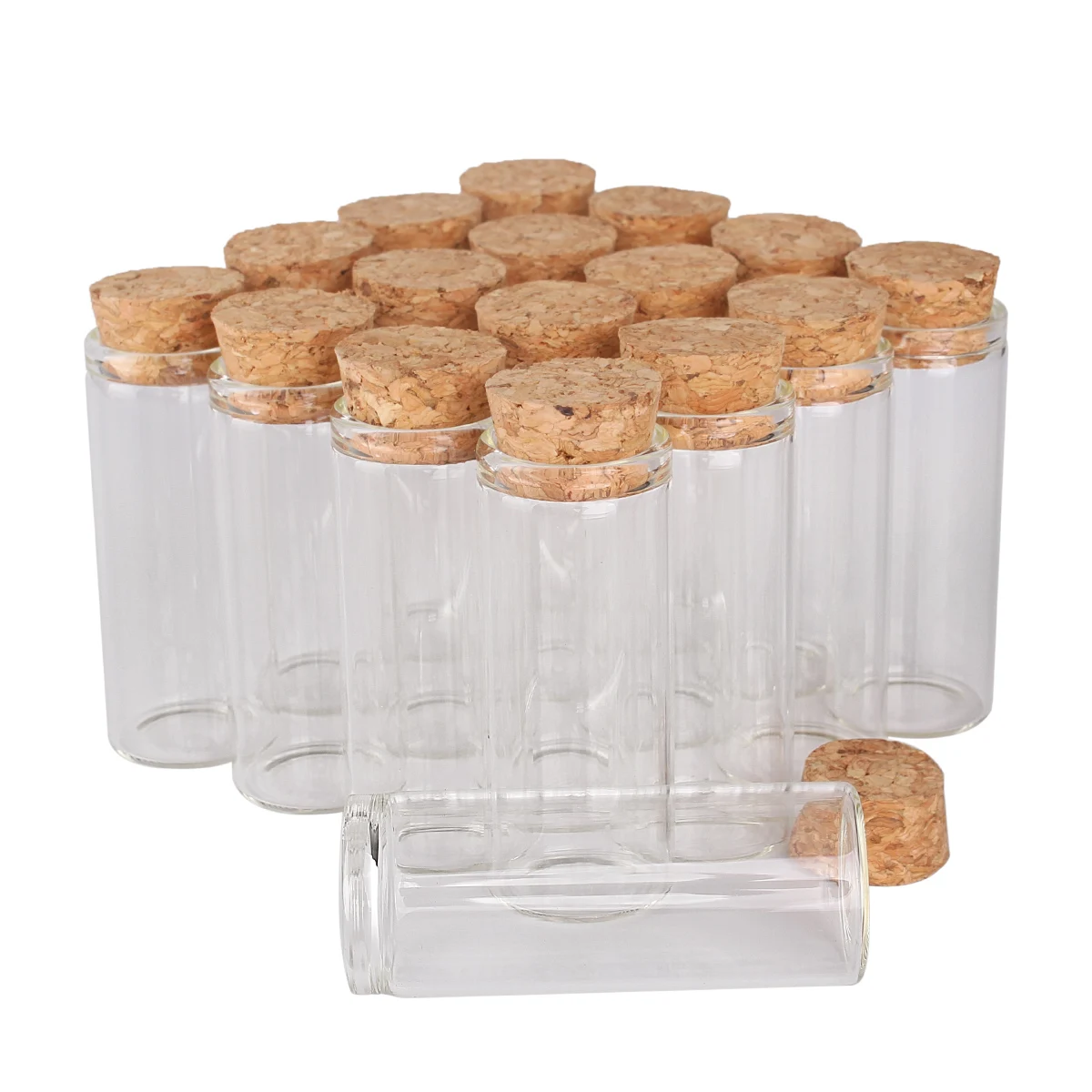 

wholesale 24 pieces 14ml 24*60mm Test Tubes with Cork Stopper Glass Jars Glass Vials Tiny Glass bottles for Wedding Craft