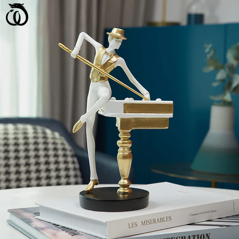 

Фигурка WU CHEN LONG, в скандинавском стиле, с абстрактным бильярдом, художественная скульптура, статуя персонажа, изделия из смолы, украшения дл...