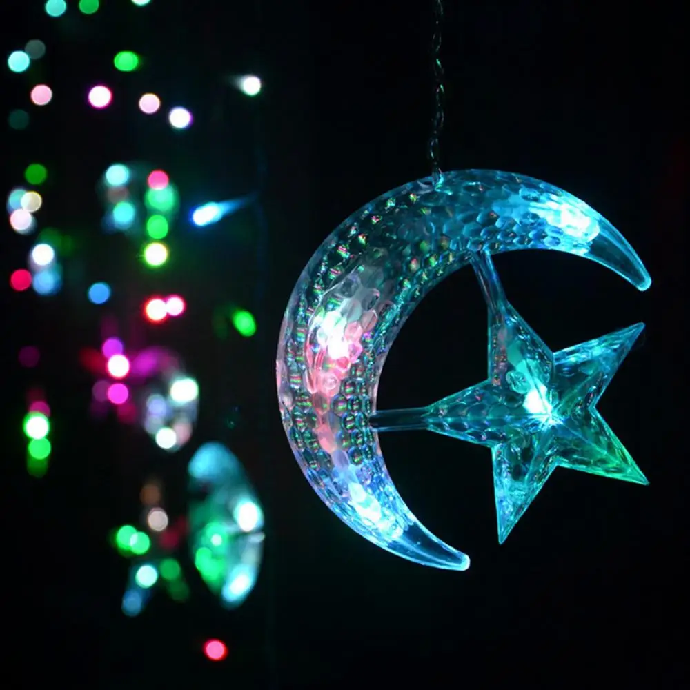 

EU Plug/Battery Moon Star LED Fairy String Light Garland Mubarak Ramadan Decor Child Room Outdoor Christmas Lighting Wedding