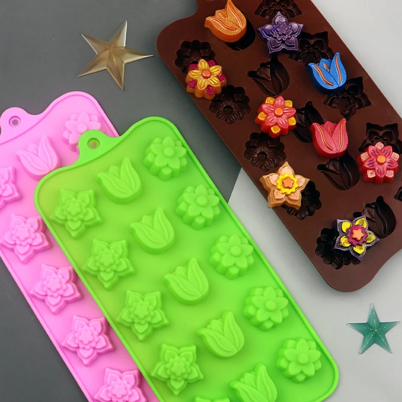 Силиконовая форма сделай сам для цветов мыла 3D торта с тюльпаном шоколадного