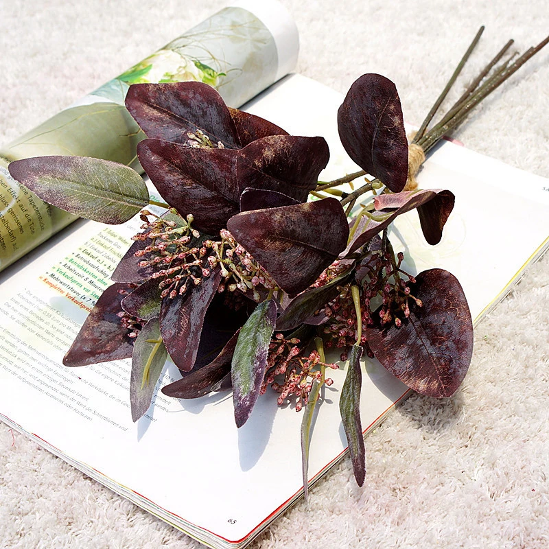 5 веток Овальный эвкалипт листья пачка деньги лист завод искусственных цветов