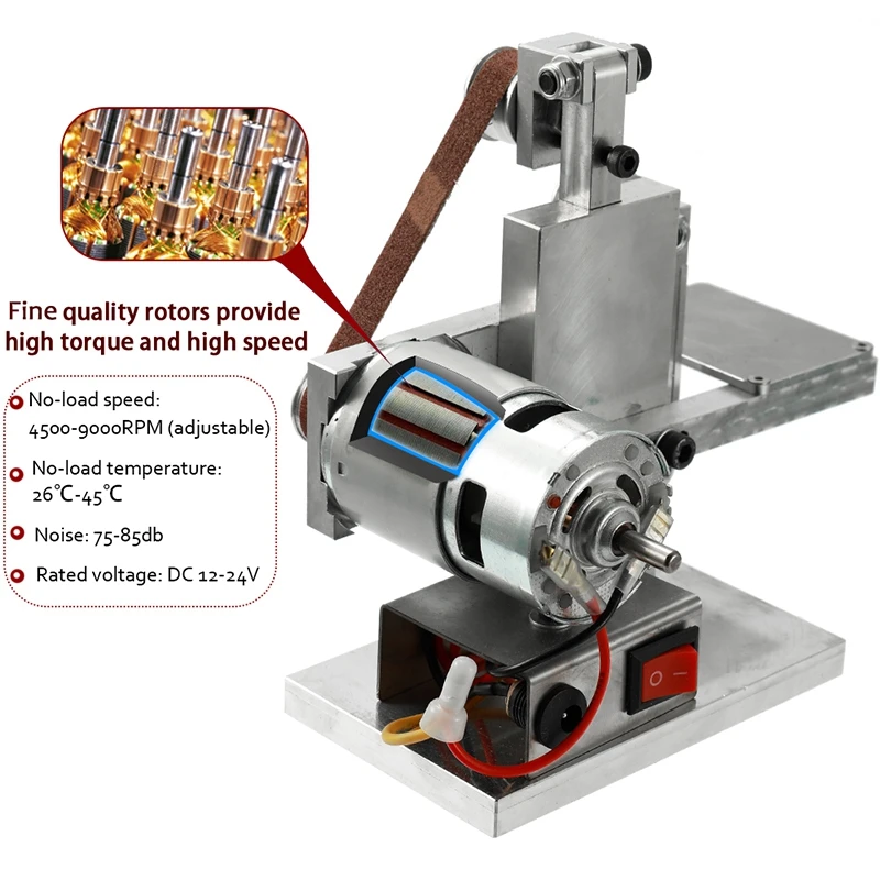 

DIY Polishing Multifunctional Grinder Mini Electric Belt Sander Grinding Tool DC156
