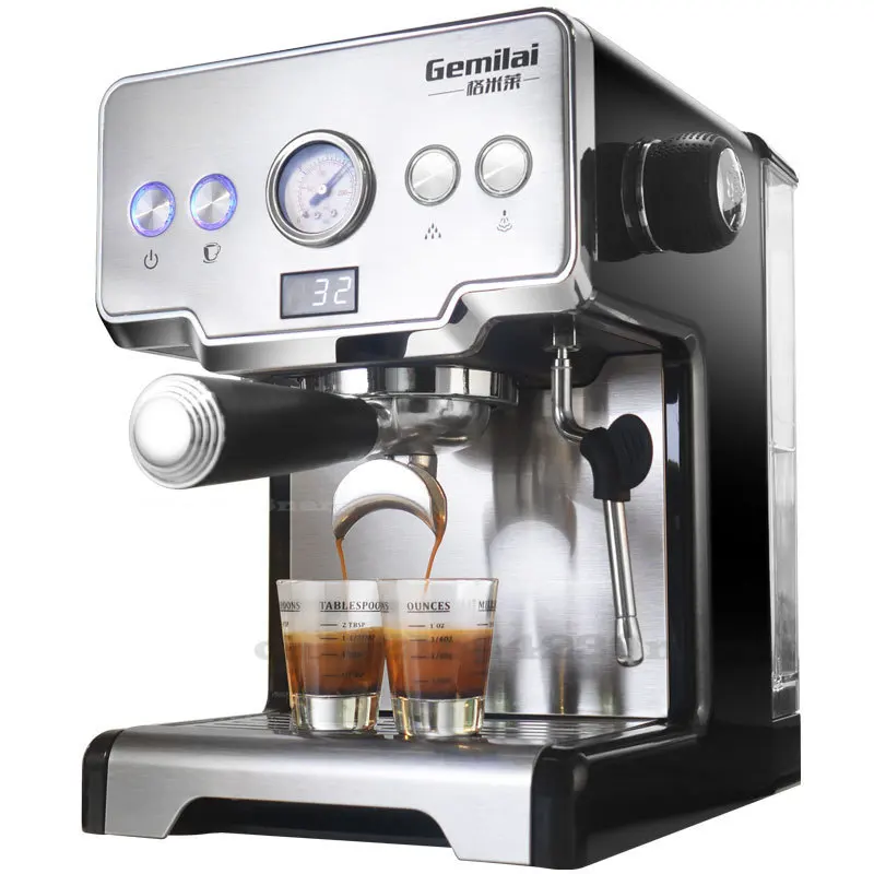 Authentic Coffee Machine Maker Espresso Cups Steam Type Semiautomatic 19Bar Home Commercial Milk Frother Stainless Steel 220V | Бытовая