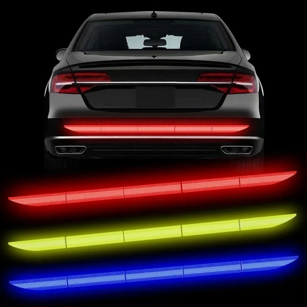 

5pcs Car Reflective Sticker Warning Safety Tape Auto Body Car Exterior Trunk Decoration Bright Warning Stickers Car Sticker