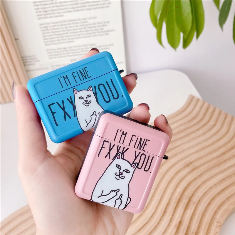Силиконовый чехол для наушников AirPods 2 1 Pro с милым 3D мультяшным рисунком кота
