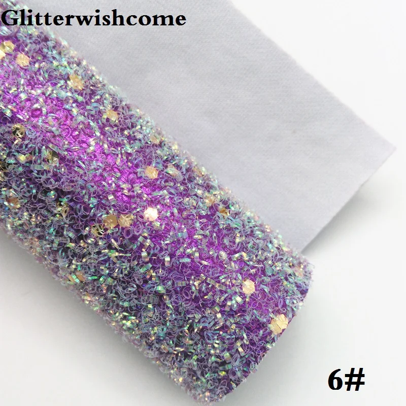 Искусственная кожа Glitterwishcome 21 х29 см Размер A4 крупная блестящая искусственная