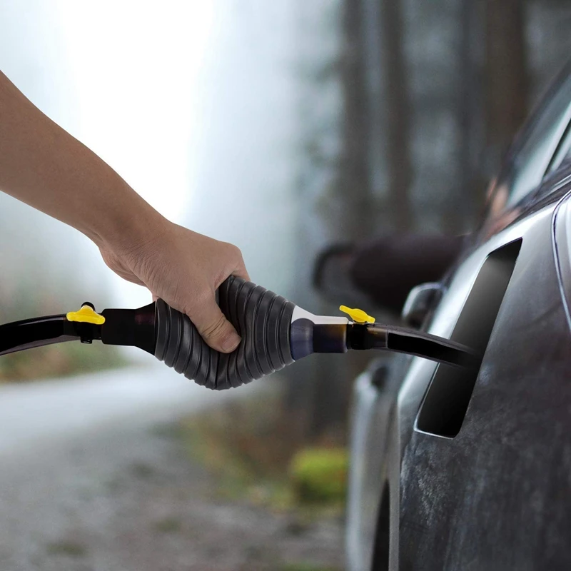 

2M High Flow Siphon Hand Pump Portable Manual Car Fuel Transfer Pum for Gas Gasoline Petrol Diesel-Oil Liquid Water Fish Tank
