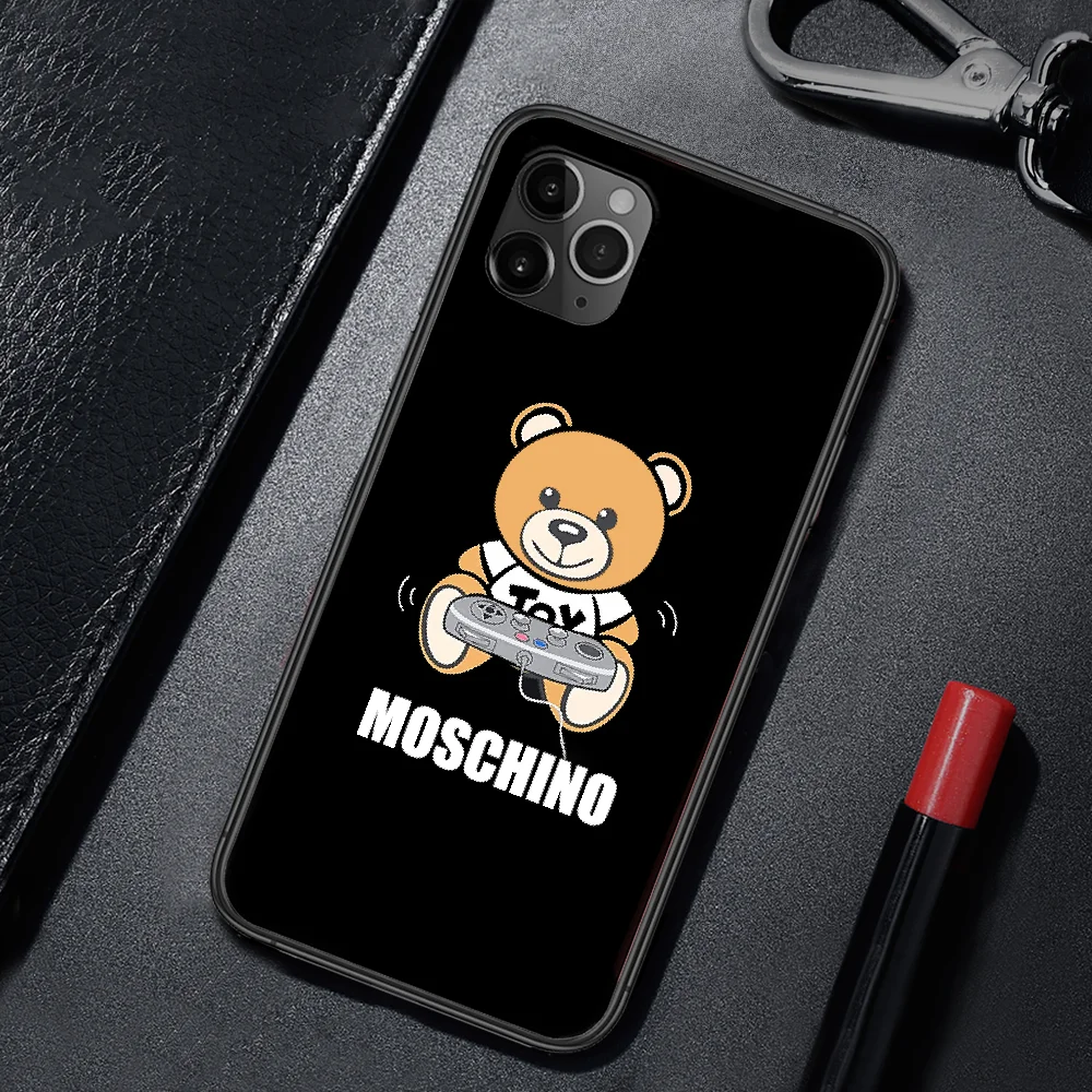 

Italian Cute Bear Brand Phone Case Cover For Iphone 5 5S 6 6S PLUS 7 8 11 12 Mini X XR XS PRO SE 2020 MAX black Waterproof