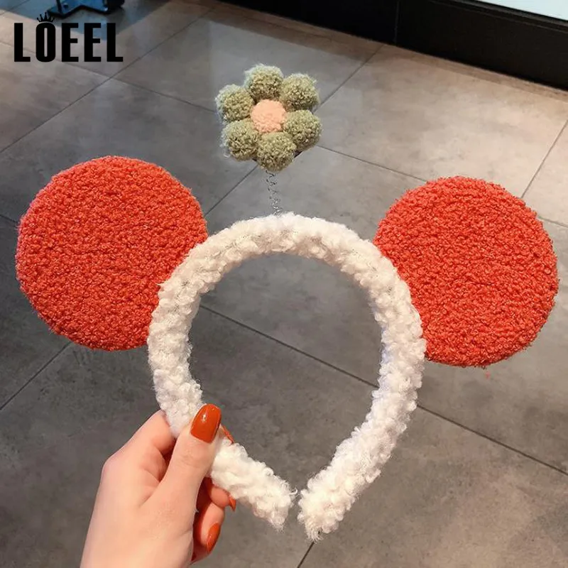 Обруч для волос Женский с ушками медведя нескользящий