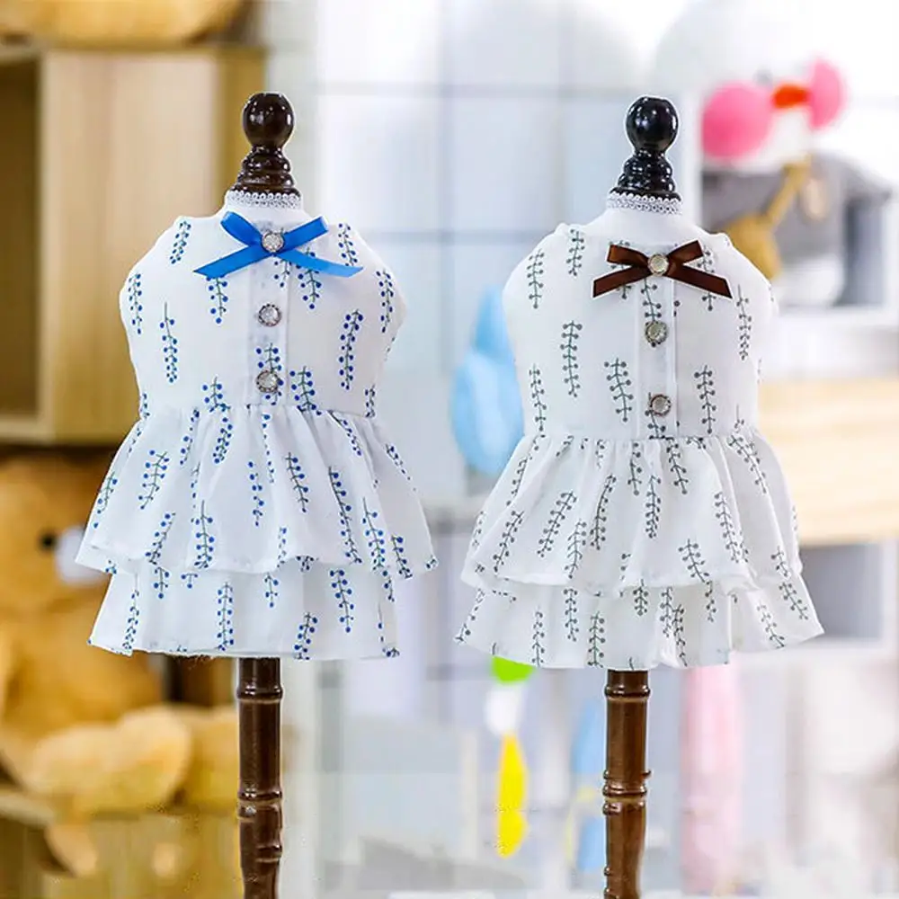 

Spring Summer Dog Skirt Button Closure Cute Dog Dress Pet Clothes Fashion for Birthday party