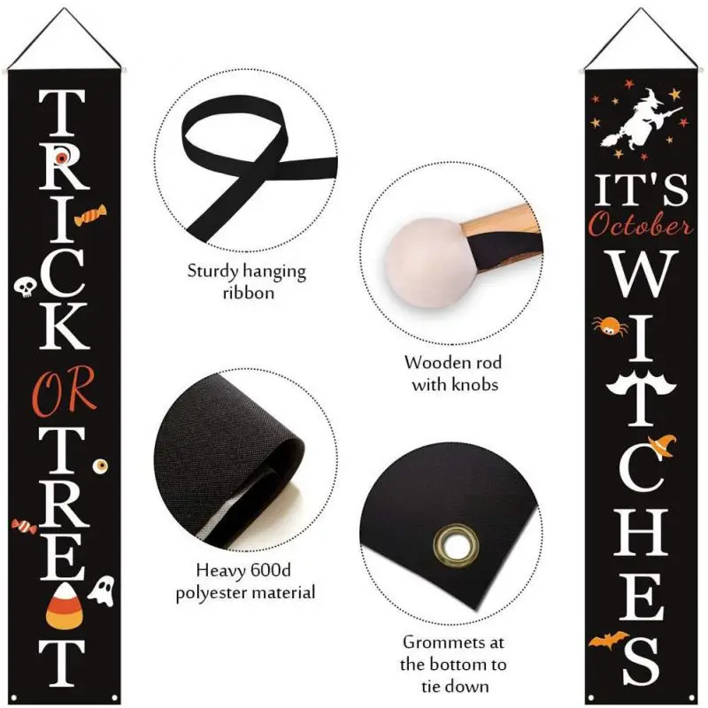 Halloween Decoration For Home Banner Gate Door Curtain Couplet Trick Or Treat Hanging Ornaments Props Party Supplies | Дом и сад