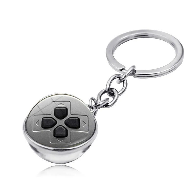 Игровой контроллер узор двухсторонний стеклянный шар брелок кулон Модный Ювелирный брелок для ключей держатель Geeky Boyfriend идеальный подарок