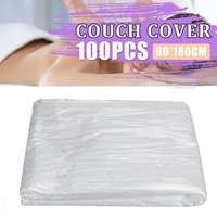 180x90cm 100pcs disposable cosmetic salon sheets spa bed table cover sheets plastic transparent waterproof pp oil proof film