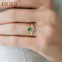 roxi elegant geometry irregular crystal gold rings for women rings jewelry 925 sterling silver finger rings hearts wedding rings