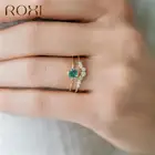 ROXI элегантные Геометрические золотые кольца с нестандартным кристаллом для женских колец из стерлингового серебра 925 пробы, обручальные кольца в форме сердца