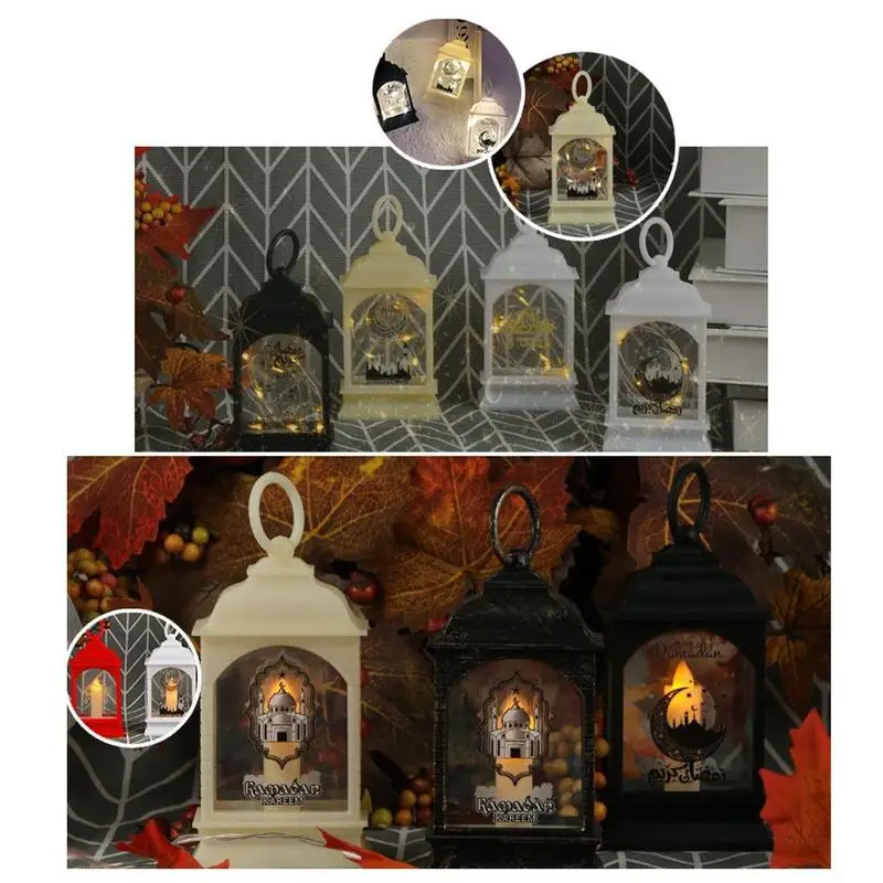 

EID Mubarak Ramadan Festival Small LED Lantern Decorative Wind Light Holiday Gifts White Candle Handicraft Ornaments