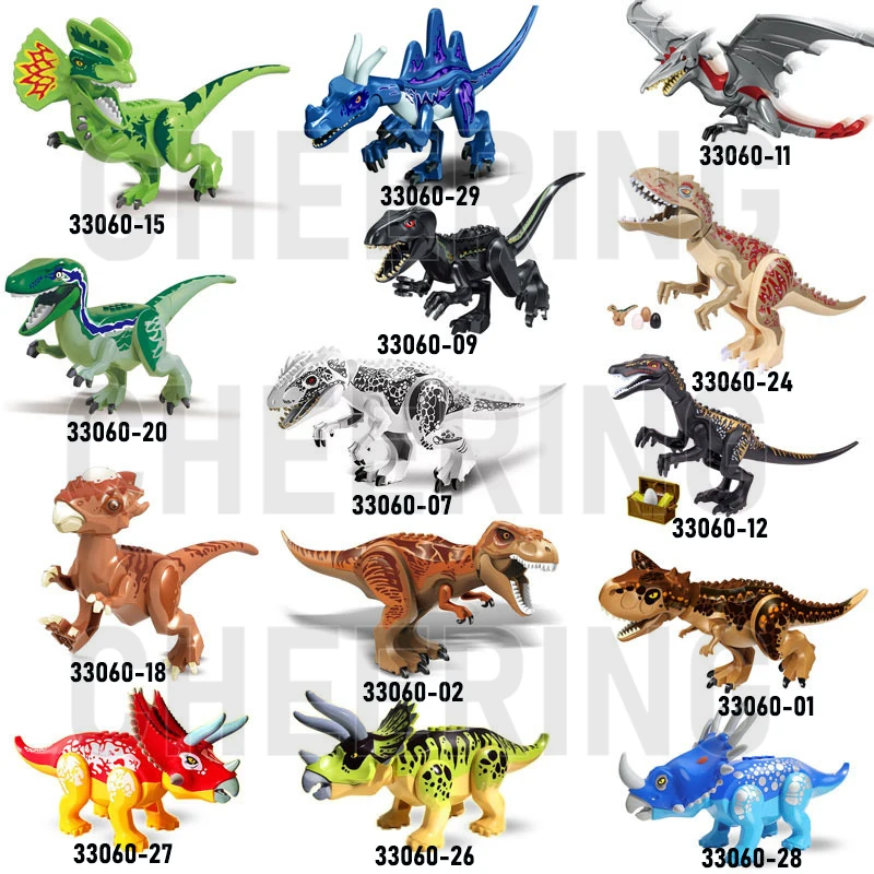 

Big Dinosaur Building Blocks Velociraptor Gray Tyrannosaurs Rex Model Bricks Education Toys For Children Gift 33060-29 33060-30
