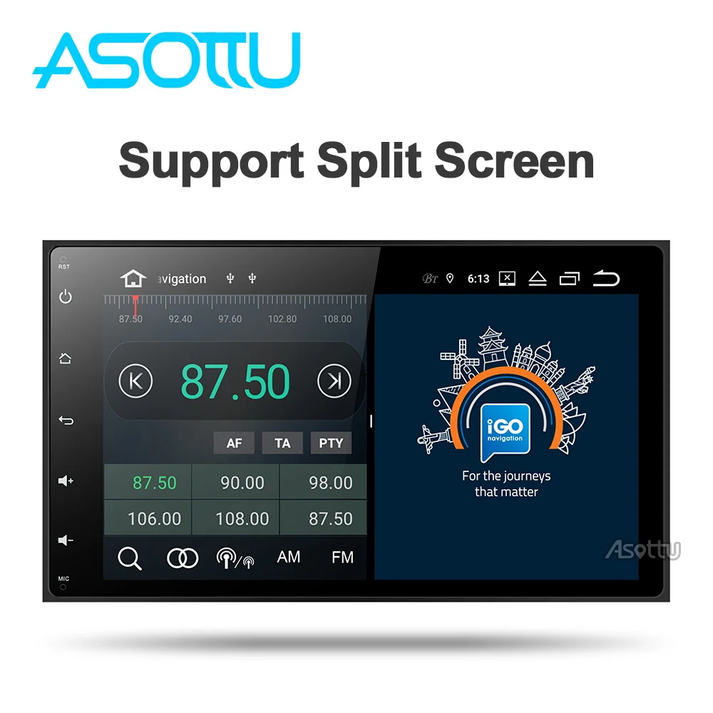 Asottu DSP android 9,0 px30 автомобильный DVD для Toyota Corolla Auris Fortuner Estima vios Innova gps навигация