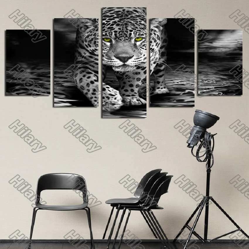 

Poster Anime Leopard Hunting Canvas Painting 5Pcs Posters Painting Wall Art Decoration for Living Room and Bedroom Frameless