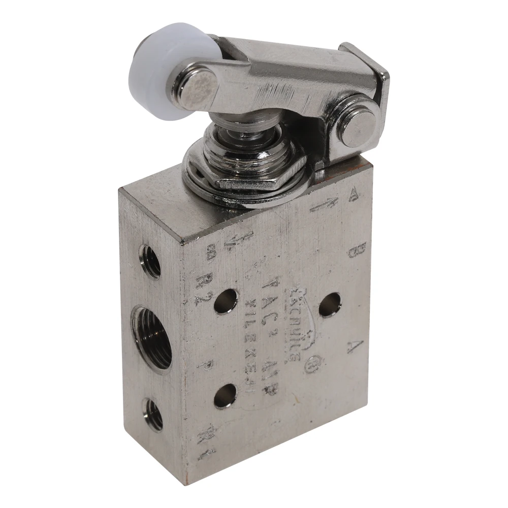 TAC2-41P Exhaust Mechanical Valve 2 Position 5 Way Roller Lever Pneumatic Air Switch 1/8" Female Thread with Fittings | Обустройство