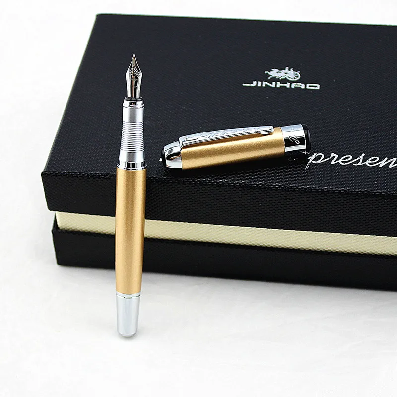 Jinhao 250 Гладкий зажим для шампанского и серебра 0,5 мм/1,0 мм ручка для каллиграфии высококачественная металлическая авторучка ручки для рождественского подарка