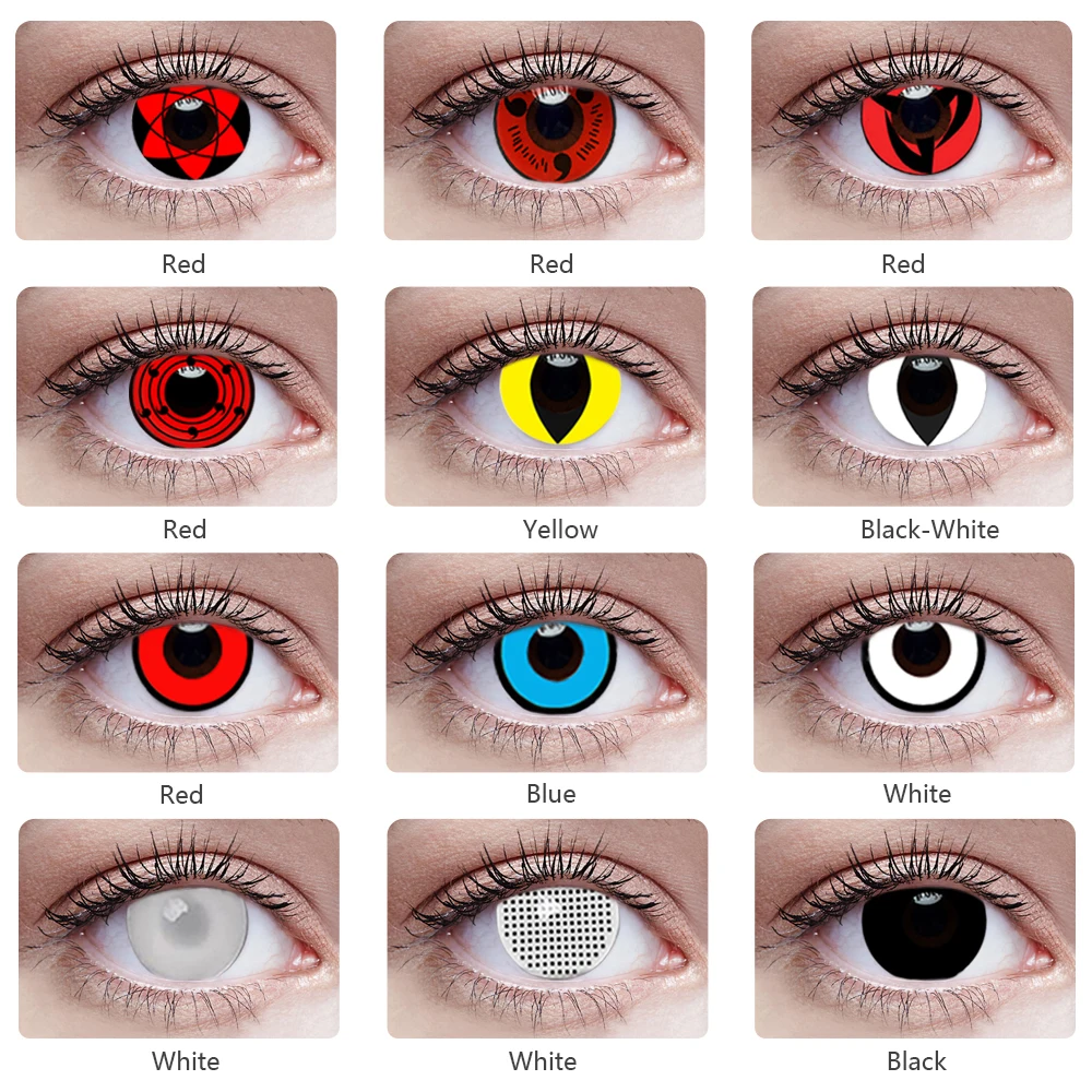 Цветные контактные линзы косплей Какаси Хатаке Учиха Саске Аниме глаза Шаринган
