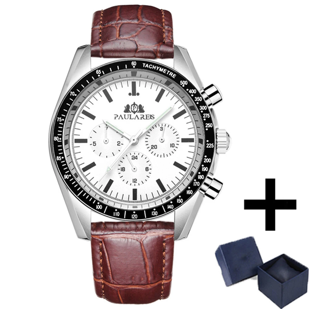 

Часы Мужские Механические Многофункциональные из нержавеющей стали с хронографом, 24 часа