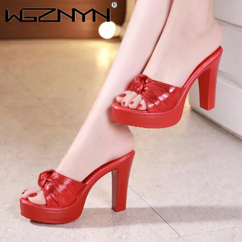 

2021 Designer Style Summer Women Slippers Fashion Thick High Heels Gladiator Sandals Outdoor Beach Slides Ladies Mules Shoes