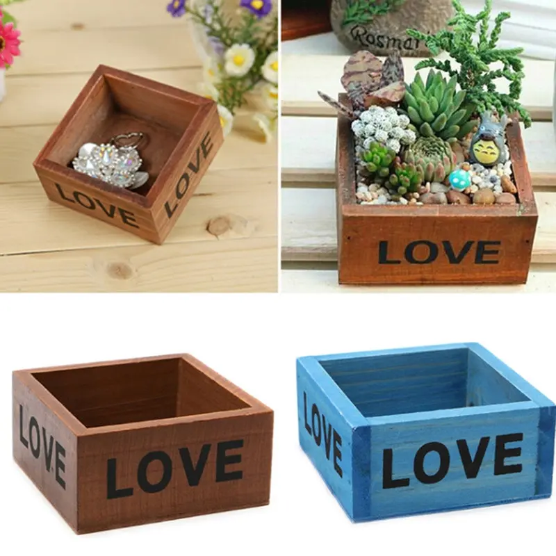 Полезный новый квадратный деревянный суккулент для растений цветочный горшок