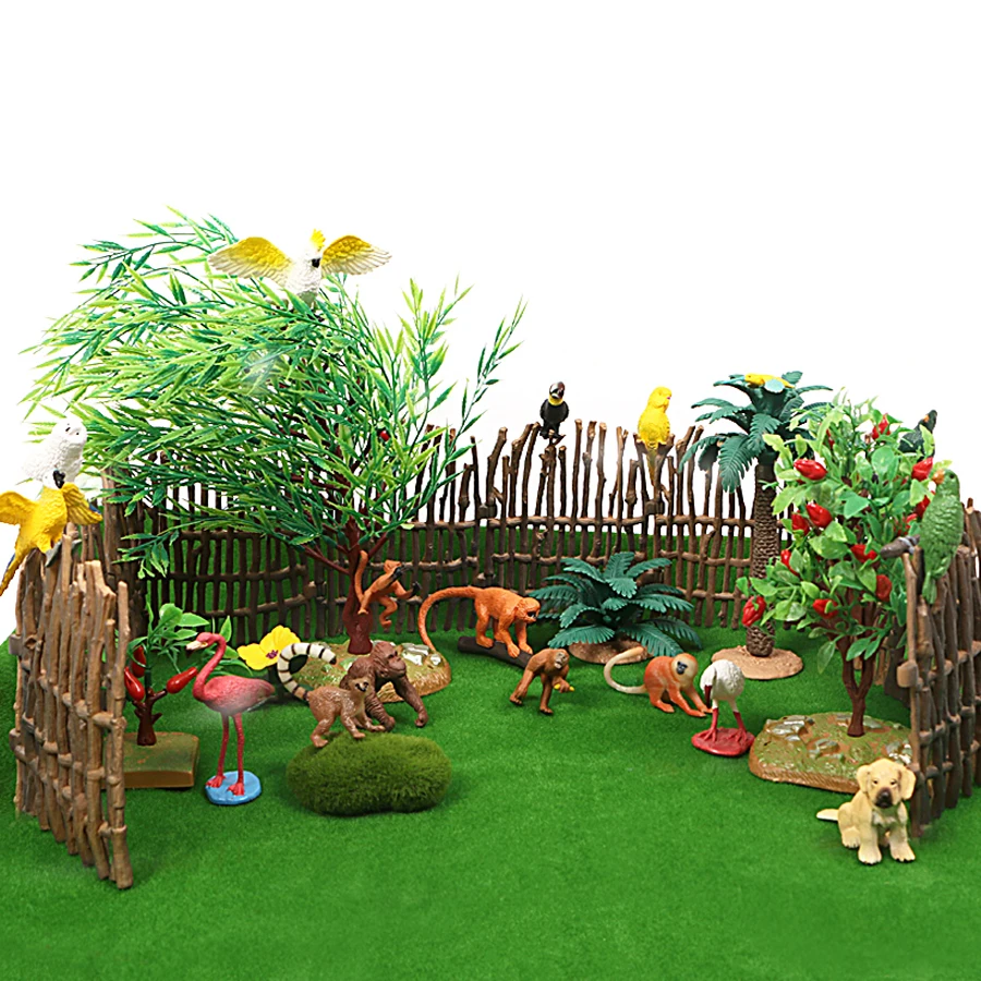 Экшн-фигурки модели птиц обезьяны ПВХ фигурка декоративные аксессуары для сада