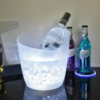 6 color waterproof plastic led ice bucket bar nightclub light up champagne whiskey beer bucket bars night party
