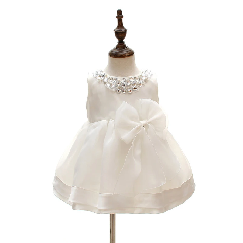 

Wholesale Baby Girl Dress Baptism Birthday Newborn Party Wedding Frocks Gown Kids Infant Vestido for Christening W7