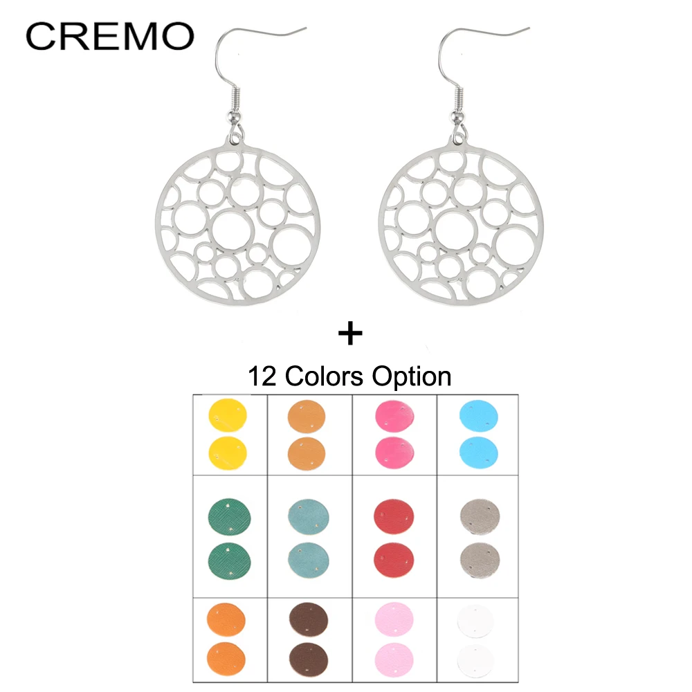 

Cremo Drop Hanging Dangle Earrings Jewelry Steel Bubble Round Earrings For Women Interchangeable Leather Drop Earrings