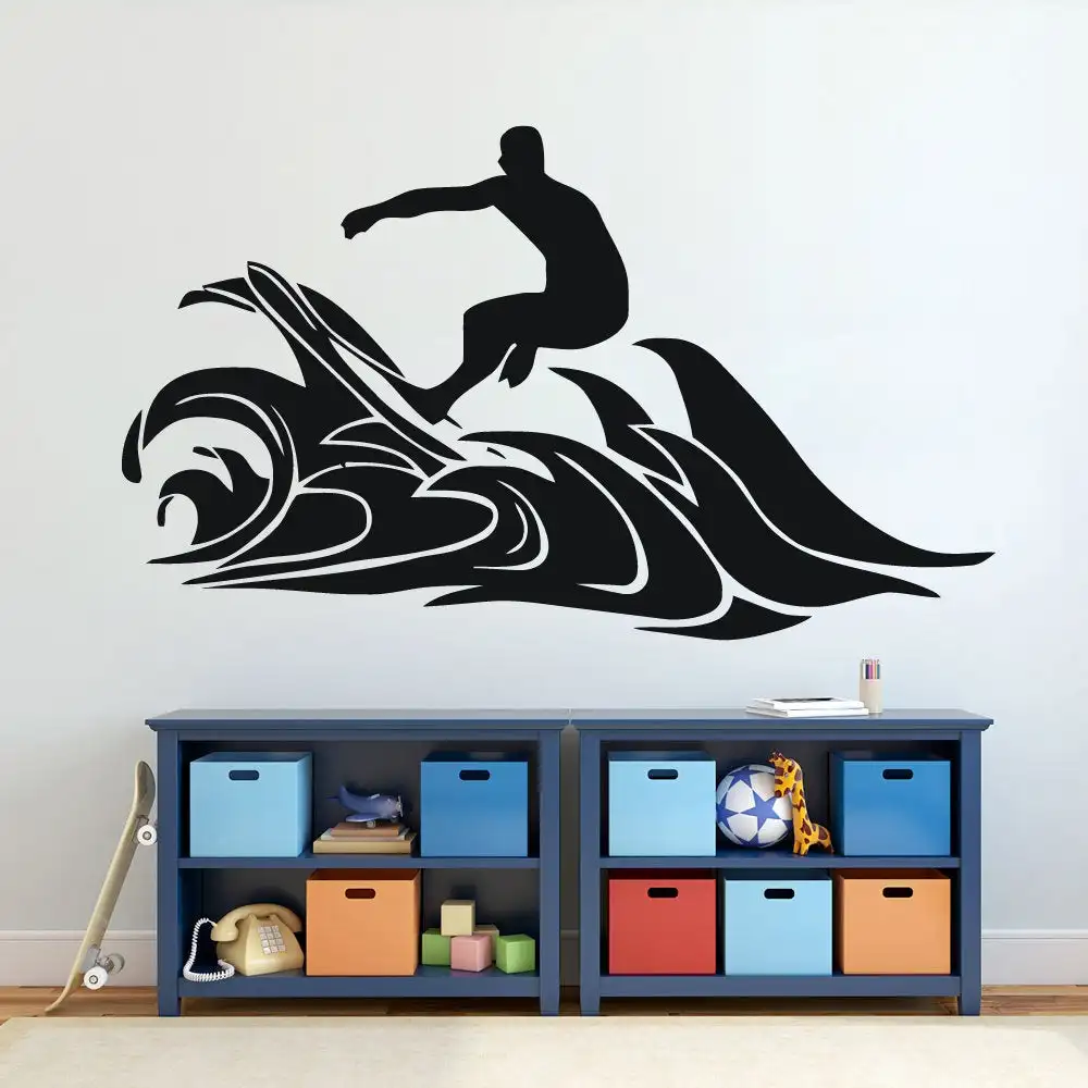 

Surf Surfboard wall decals Surfer Boy waves Vinyl Wall Sticker Surfing Sports Wall Decor Home Bedroom Decoration Stickers X783