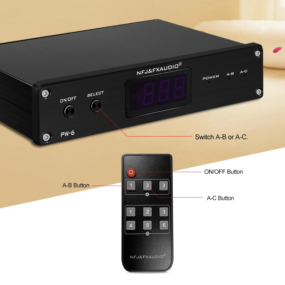 PW-6 усилитель FX-Audio Hi-Fi Цифровой аудиоусилитель переключатель селектор кроссовер