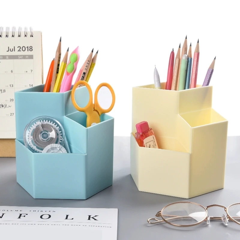 Креативный держатель для ручек с 3 сетками шестиугольной формы настольный чехол