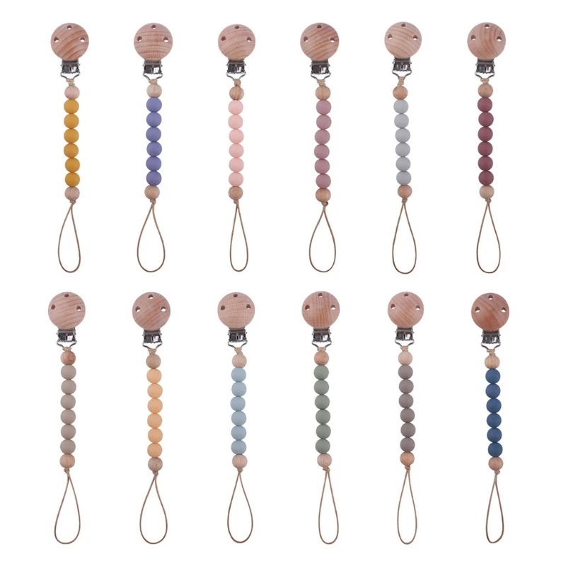 

Newborn Pacifier Clip Chain BPA-free Silicone Beads DIY Dummy Nipple Soother Holder Baby Teething Chewing Toys Chain