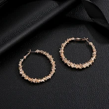 Новинка Винтажные серьги Золотые круглые с геометрические
