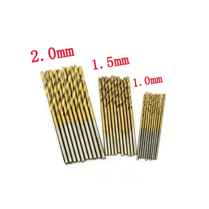 

New 50Pcs/Set Twist Drill Bit Set Saw Set HSS Titanium Coated Drill Woodworking Wood Tool 1/1.5/2/2.5/3mm For Metal hot