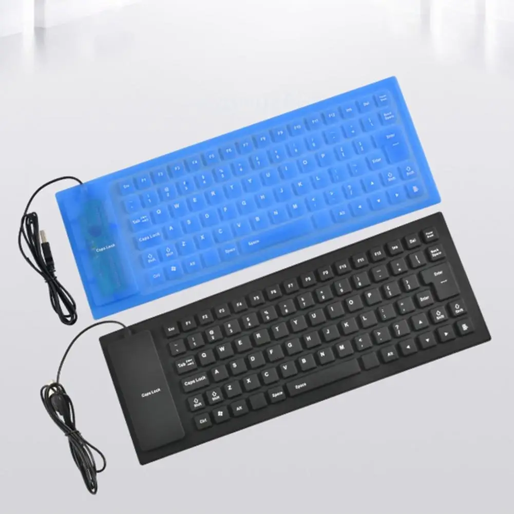 

2021 New 85Keys Foldable Soft Silicone Waterproof Mute USB Wired Keyboards Mini Keyboard Laptop Computer Accessory