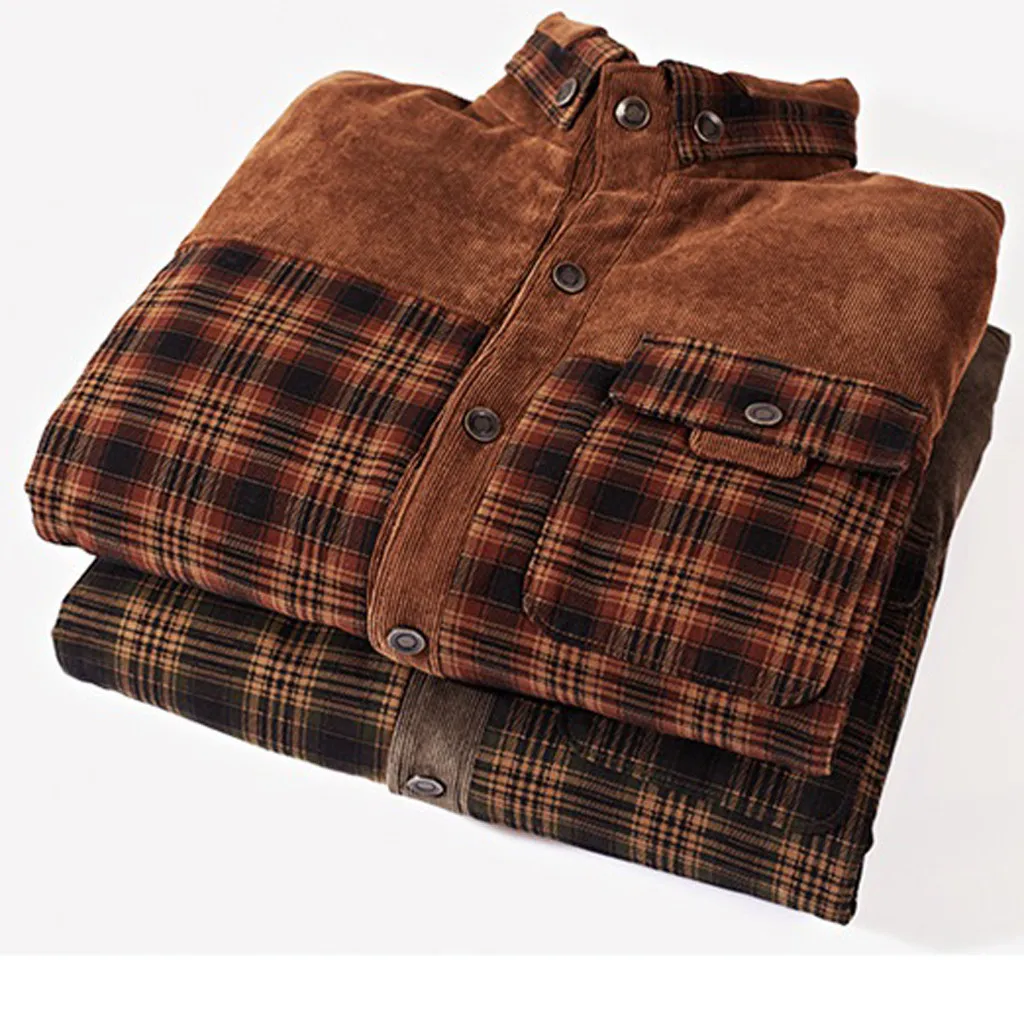 SAGACE Men Jacket and Coat Trendy Warm Fleece Denim 2020 Winter Fashion Mens Jean Outwear Male lattice | Мужская одежда